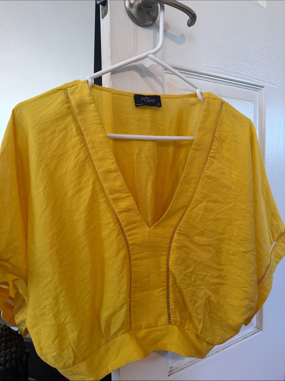 Sunny Yellow V-Neck Blouse by